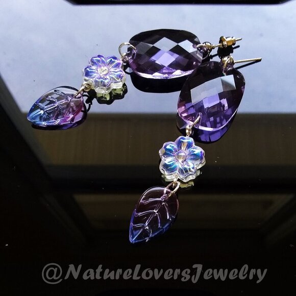 Instagram Ready! Breathtakingly Beautiful! Romantic XLong Flower Dangle Earrings - Picture 1 of 13